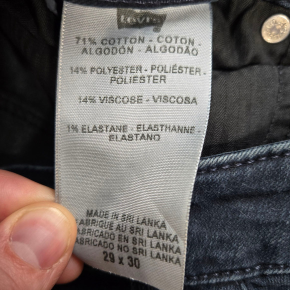 Levi's Dark Indigo Blue Bold Curve Modern Rise Skinny Bootcut Jeans Size 29 - Picture 6 of 9